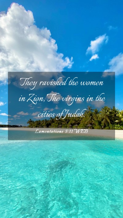 Picture 03 - Lamentations 5:11 WEB Mobile Phone Wallpaper - They ravished the women in Zion, The virgins in - Mobile Bible Verse Wallpaper