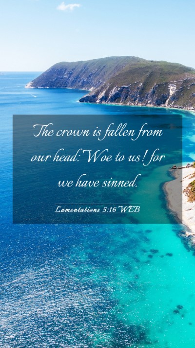 Picture 03 - Lamentations 5:16 WEB Mobile Phone Wallpaper - The crown is fallen from our head: Woe to us! for - Mobile Bible Verse Wallpaper