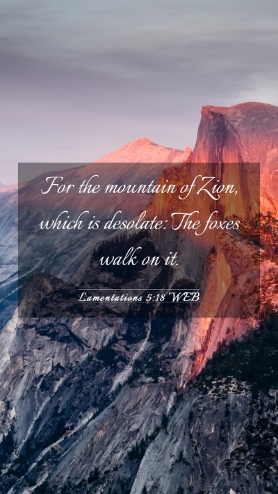 Picture 03 - Lamentations 5:18 WEB Mobile Phone Wallpaper - For the mountain of Zion, which is desolate: The - Mobile Bible Verse Wallpaper