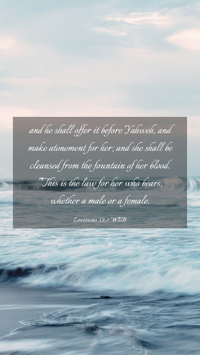 Picture 03 - Leviticus 12:7 WEB Mobile Phone Wallpaper - and he shall offer it before Yahweh, and make - Mobile Bible Verse Wallpaper