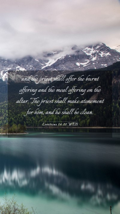 Picture 03 - Leviticus 14:20 WEB Mobile Phone Wallpaper - and the priest shall offer the burnt offering and - Mobile Bible Verse Wallpaper