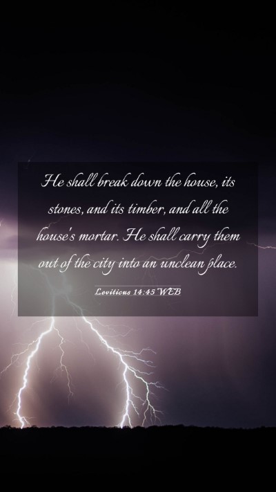 Picture 03 - Leviticus 14:45 WEB Mobile Phone Wallpaper - He shall break down the house, its stones, and - Mobile Bible Verse Wallpaper