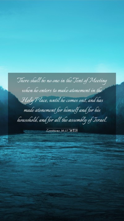 Picture 03 - Leviticus 16:17 WEB Mobile Phone Wallpaper - There shall be no one in the Tent of Meeting when - Mobile Bible Verse Wallpaper