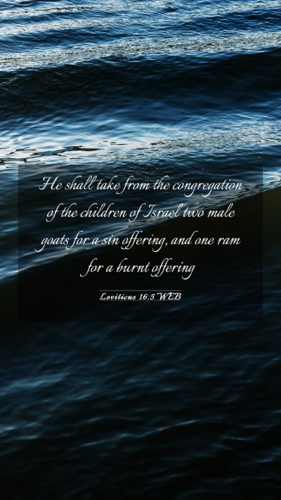 Picture 03 - Leviticus 16:5 WEB Mobile Phone Wallpaper - He shall take from the congregation of the - Mobile Bible Verse Wallpaper