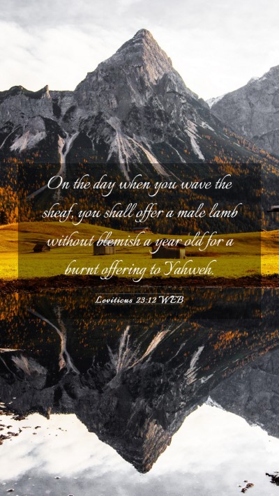 Picture 03 - Leviticus 23:12 WEB Mobile Phone Wallpaper - On the day when you wave the sheaf, you shall - Mobile Bible Verse Wallpaper
