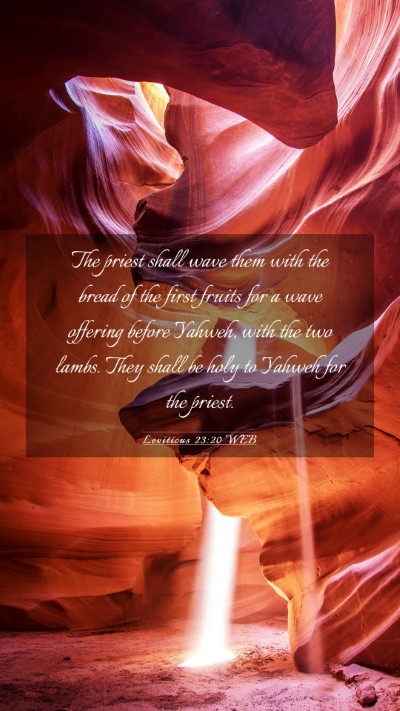 Picture 03 - Leviticus 23:20 WEB Mobile Phone Wallpaper - The priest shall wave them with the bread of the - Mobile Bible Verse Wallpaper