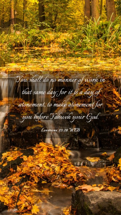 Picture 03 - Leviticus 23:28 WEB Mobile Phone Wallpaper - You shall do no manner of work in that same day; - Mobile Bible Verse Wallpaper