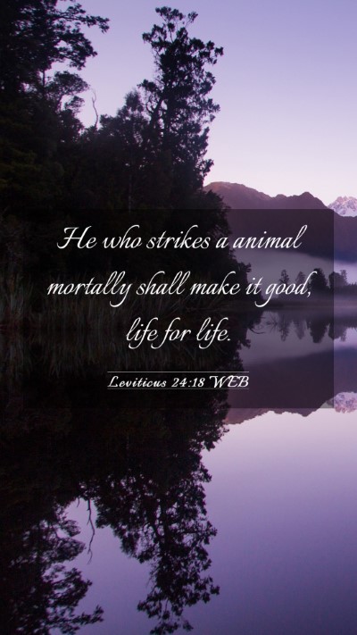 Picture 03 - Leviticus 24:18 WEB Mobile Phone Wallpaper - He who strikes a animal mortally shall make it - Mobile Bible Verse Wallpaper