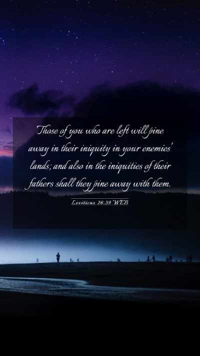 Picture 03 - Leviticus 26:39 WEB Mobile Phone Wallpaper - Those of you who are left will pine away in their - Mobile Bible Verse Wallpaper