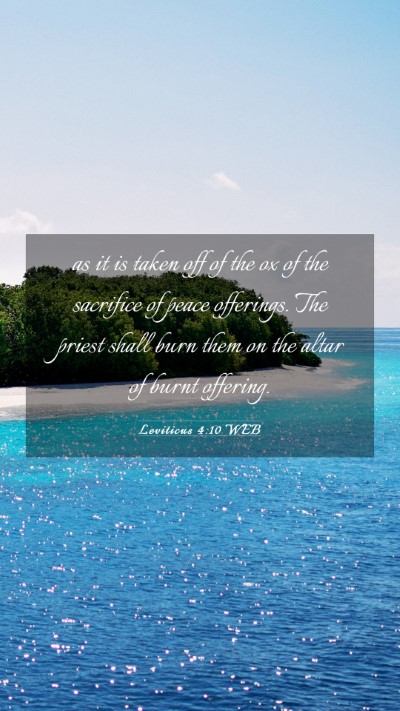 Picture 03 - Leviticus 4:10 WEB Mobile Phone Wallpaper - as it is taken off of the ox of the sacrifice of - Mobile Bible Verse Wallpaper