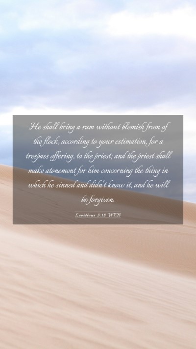 Picture 03 - Leviticus 5:18 WEB Mobile Phone Wallpaper - He shall bring a ram without blemish from of the - Mobile Bible Verse Wallpaper