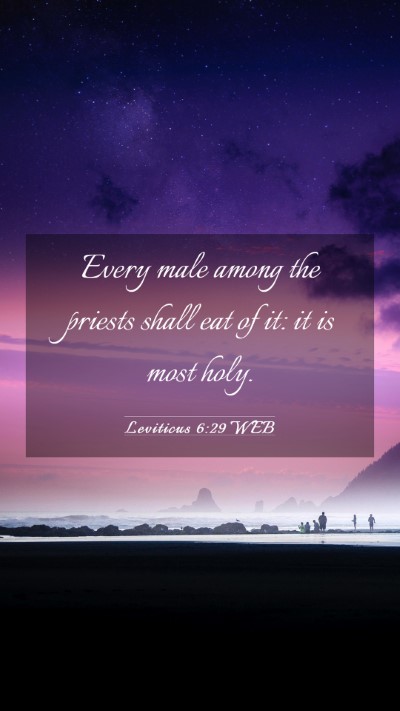 Picture 03 - Leviticus 6:29 WEB Mobile Phone Wallpaper - Every male among the priests shall eat of it: it - Mobile Bible Verse Wallpaper