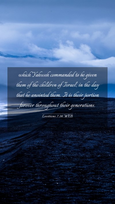 Picture 03 - Leviticus 7:36 WEB Mobile Phone Wallpaper - which Yahweh commanded to be given them of the - Mobile Bible Verse Wallpaper