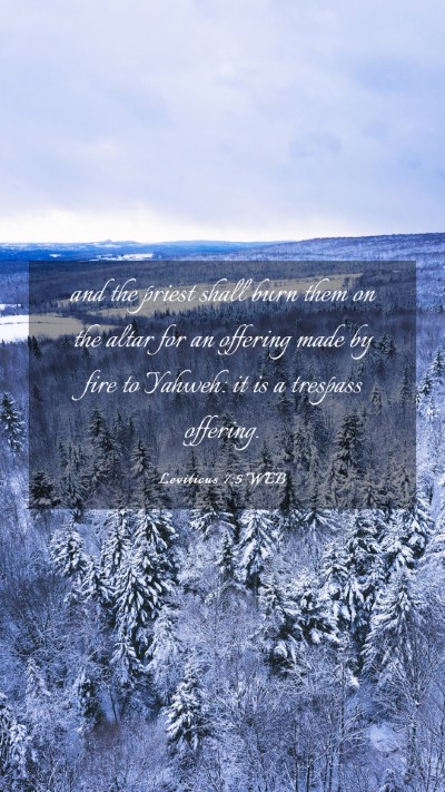 Picture 03 - Leviticus 7:5 WEB Mobile Phone Wallpaper - and the priest shall burn them on the altar for - Mobile Bible Verse Wallpaper