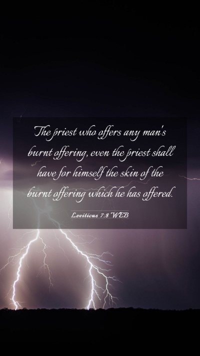 Picture 03 - Leviticus 7:8 WEB Mobile Phone Wallpaper - The priest who offers any man's burnt offering, - Mobile Bible Verse Wallpaper