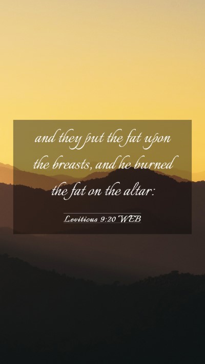Picture 03 - Leviticus 9:20 WEB Mobile Phone Wallpaper - and they put the fat upon the breasts, and he - Mobile Bible Verse Wallpaper