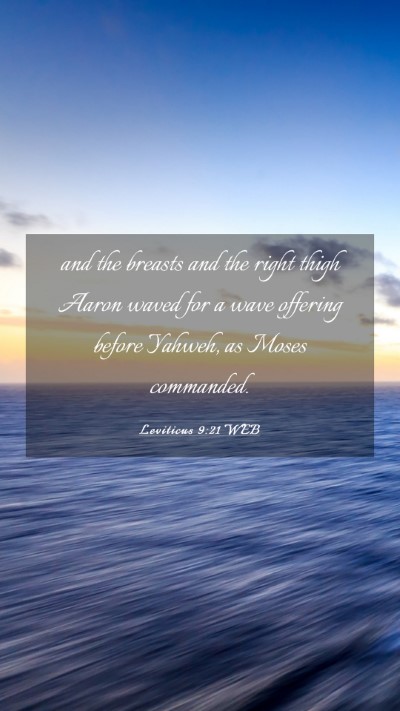 Picture 03 - Leviticus 9:21 WEB Mobile Phone Wallpaper - and the breasts and the right thigh Aaron waved - Mobile Bible Verse Wallpaper