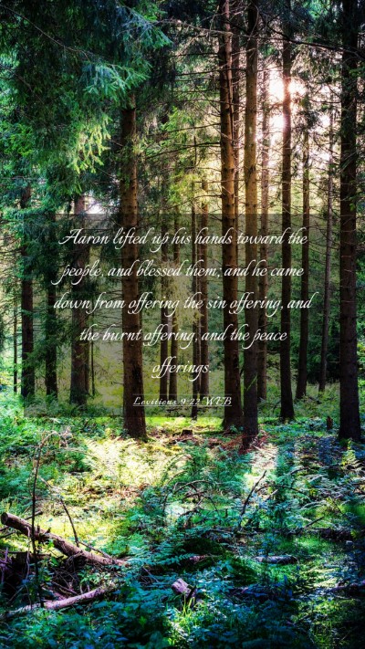 Picture 03 - Leviticus 9:22 WEB Mobile Phone Wallpaper - Aaron lifted up his hands toward the people, and - Mobile Bible Verse Wallpaper
