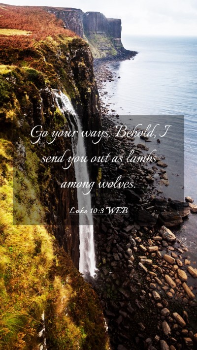 Picture 03 - Luke 10:3 WEB Mobile Phone Wallpaper - Go your ways. Behold, I send you out as lambs - Mobile Bible Verse Wallpaper