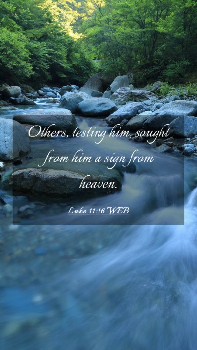 Picture 03 - Luke 11:16 WEB Mobile Phone Wallpaper - Others, testing him, sought from him a sign from - Mobile Bible Verse Wallpaper