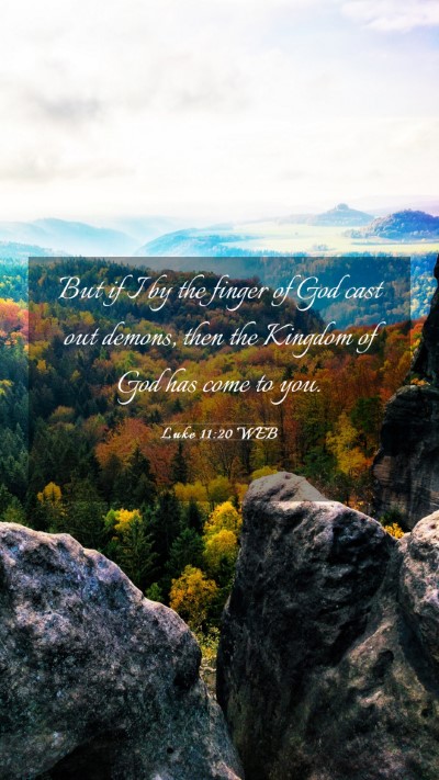 Picture 03 - Luke 11:20 WEB Mobile Phone Wallpaper - But if I by the finger of God cast out demons, - Mobile Bible Verse Wallpaper