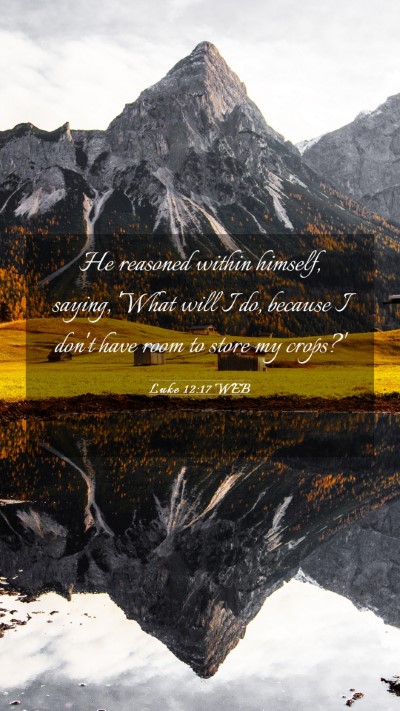 Picture 03 - Luke 12:17 WEB Mobile Phone Wallpaper - He reasoned within himself, saying, 'What will I - Mobile Bible Verse Wallpaper