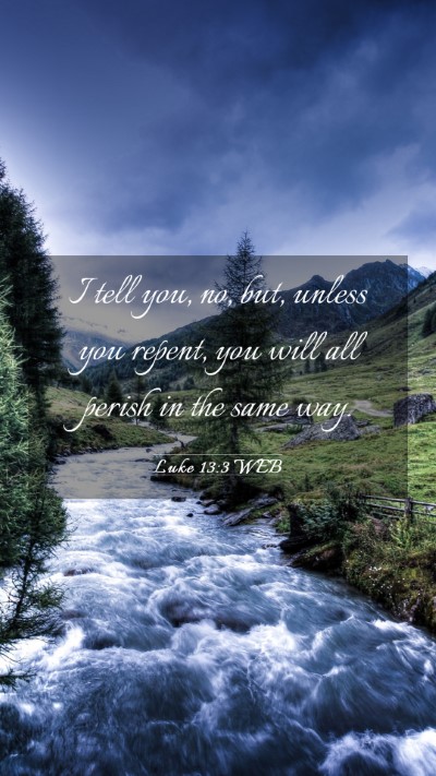 Picture 03 - Luke 13:3 WEB Mobile Phone Wallpaper - I tell you, no, but, unless you repent, you will - Mobile Bible Verse Wallpaper