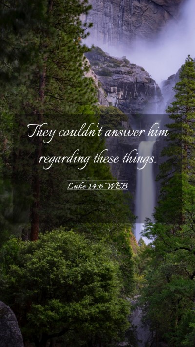 Picture 03 - Luke 14:6 WEB Mobile Phone Wallpaper - They couldn't answer him regarding these - Mobile Bible Verse Wallpaper
