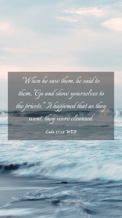 Picture 03 - Luke 17:14 WEB Mobile Phone Wallpaper - When he saw them, he said to them, 
