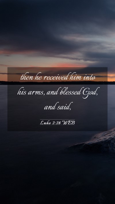 Picture 03 - Luke 2:28 WEB Mobile Phone Wallpaper - then he received him into his arms, and blessed - Mobile Bible Verse Wallpaper