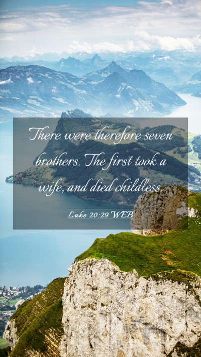 Picture 03 - Luke 20:29 WEB Mobile Phone Wallpaper - There were therefore seven brothers. The first - Mobile Bible Verse Wallpaper