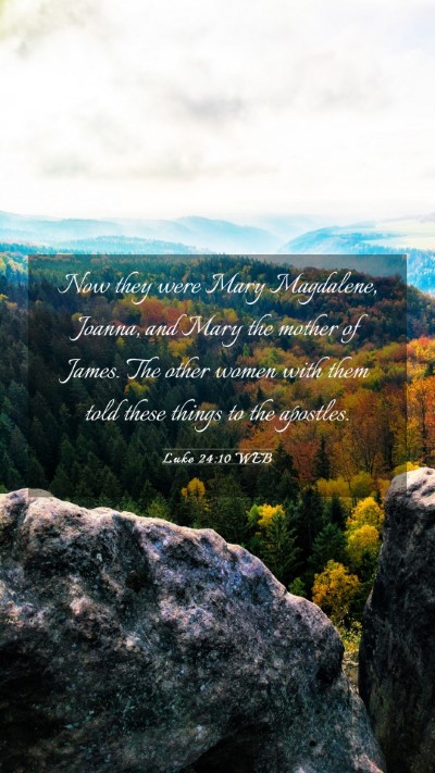Picture 03 - Luke 24:10 WEB Mobile Phone Wallpaper - Now they were Mary Magdalene, Joanna, and Mary - Mobile Bible Verse Wallpaper