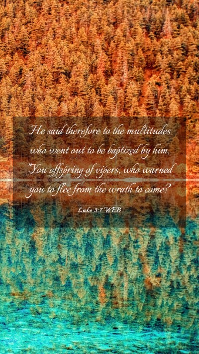 Picture 03 - Luke 3:7 WEB Mobile Phone Wallpaper - He said therefore to the multitudes who went out - Mobile Bible Verse Wallpaper