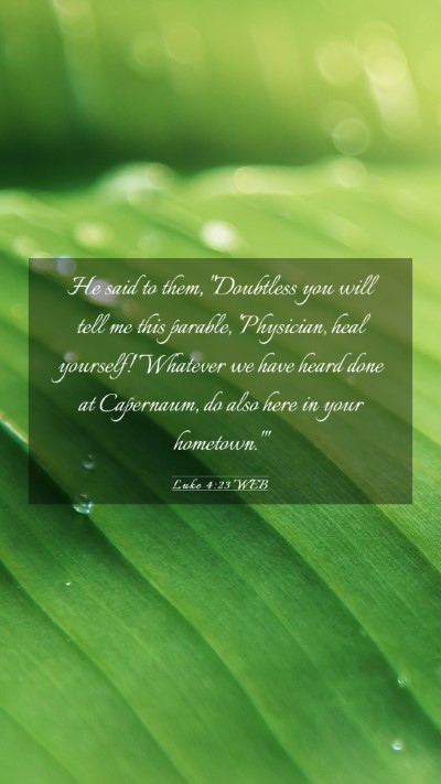 Picture 03 - Luke 4:23 WEB Mobile Phone Wallpaper - He said to them, 