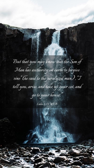 Picture 03 - Luke 5:24 WEB Mobile Phone Wallpaper - But that you may know that the Son of Man has - Mobile Bible Verse Wallpaper