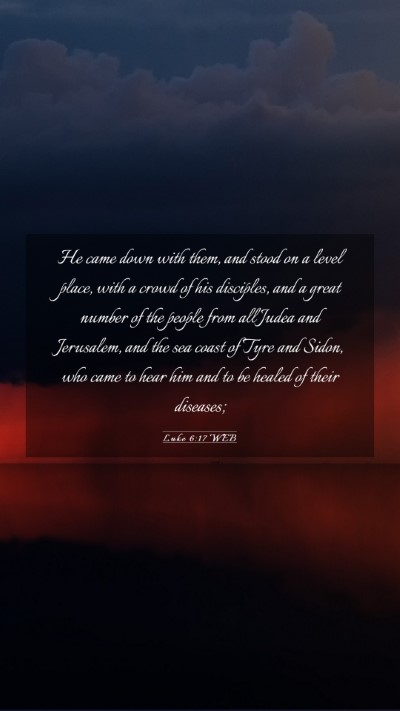 Picture 03 - Luke 6:17 WEB Mobile Phone Wallpaper - He came down with them, and stood on a level - Mobile Bible Verse Wallpaper