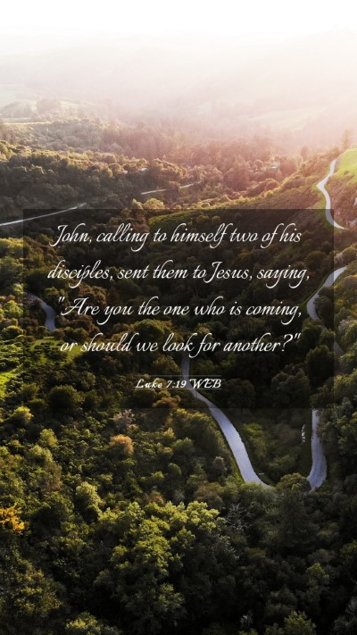 Picture 03 - Luke 7:19 WEB Mobile Phone Wallpaper - John, calling to himself two of his disciples, - Mobile Bible Verse Wallpaper