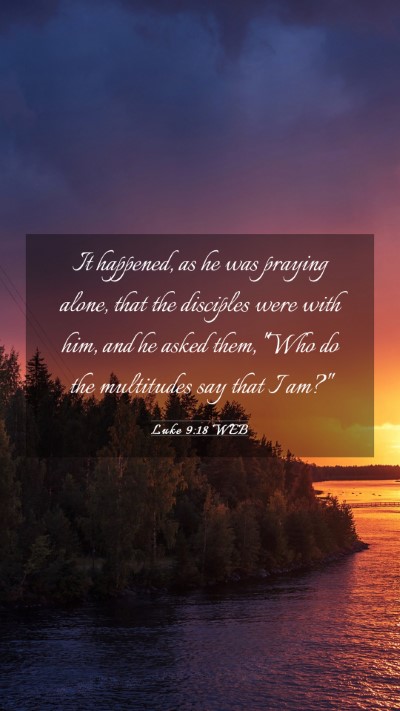 Picture 03 - Luke 9:18 WEB Mobile Phone Wallpaper - It happened, as he was praying alone, that the - Mobile Bible Verse Wallpaper