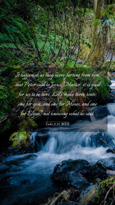 Picture 03 - Luke 9:33 WEB Mobile Phone Wallpaper - It happened, as they were parting from him, that - Mobile Bible Verse Wallpaper