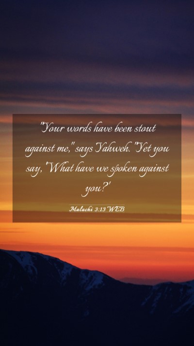 Picture 03 - Malachi 3:13 WEB Mobile Phone Wallpaper - 