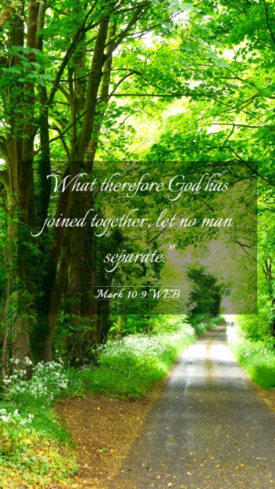 Picture 03 - Mark 10:9 WEB Mobile Phone Wallpaper - What therefore God has joined together, let no - Mobile Bible Verse Wallpaper