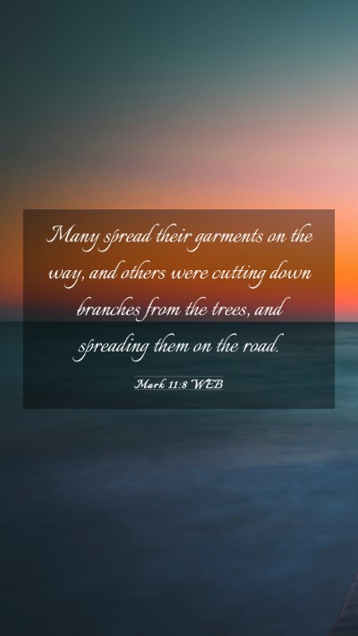 Picture 03 - Mark 11:8 WEB Mobile Phone Wallpaper - Many spread their garments on the way, and others - Mobile Bible Verse Wallpaper