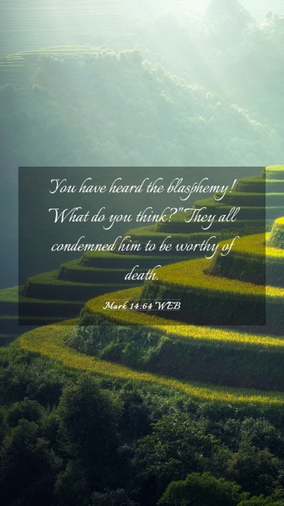Picture 03 - Mark 14:64 WEB Mobile Phone Wallpaper - You have heard the blasphemy! What do you think?