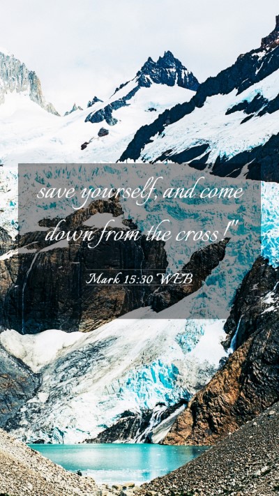 Picture 03 - Mark 15:30 WEB Mobile Phone Wallpaper - save yourself, and come down from the - Mobile Bible Verse Wallpaper