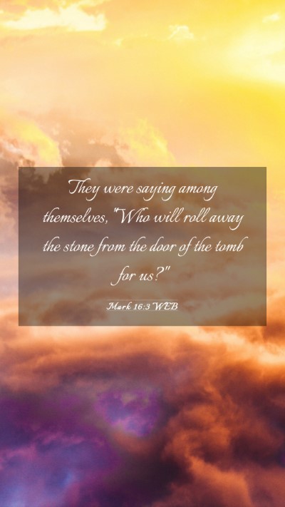 Picture 03 - Mark 16:3 WEB Mobile Phone Wallpaper - They were saying among themselves, 