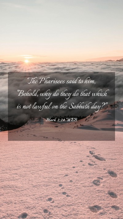 Picture 03 - Mark 2:24 WEB Mobile Phone Wallpaper - The Pharisees said to him, 