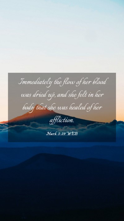 Picture 03 - Mark 5:29 WEB Mobile Phone Wallpaper - Immediately the flow of her blood was dried up, - Mobile Bible Verse Wallpaper