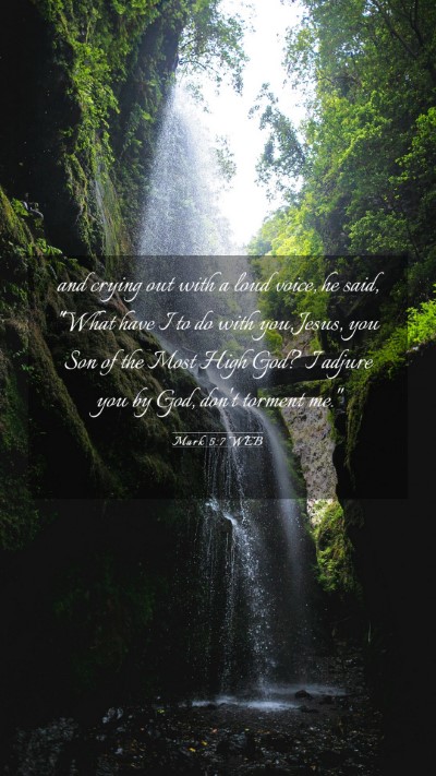 Picture 03 - Mark 5:7 WEB Mobile Phone Wallpaper - and crying out with a loud voice, he said, 