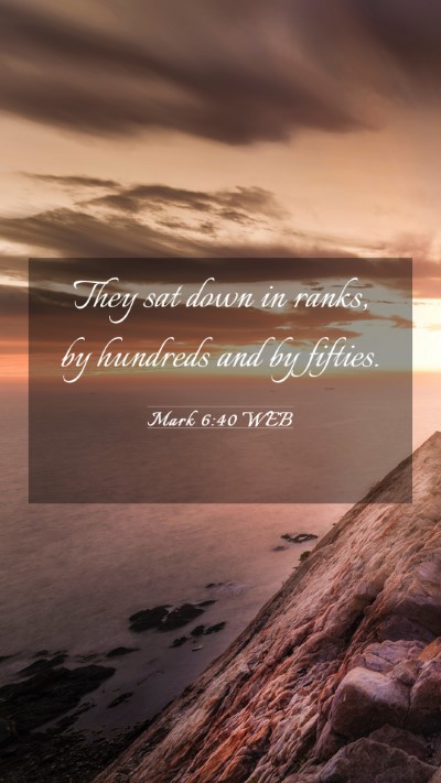 Picture 03 - Mark 6:40 WEB Mobile Phone Wallpaper - They sat down in ranks, by hundreds and by - Mobile Bible Verse Wallpaper