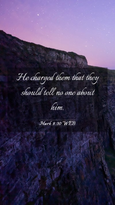 Picture 03 - Mark 8:30 WEB Mobile Phone Wallpaper - He charged them that they should tell no one - Mobile Bible Verse Wallpaper